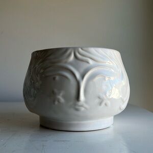 Sagebrook Home Grandma White Ceramic Woman’s Girl Face Planter